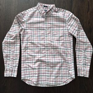 J. Crew White and Red Plaid Casual Shirt